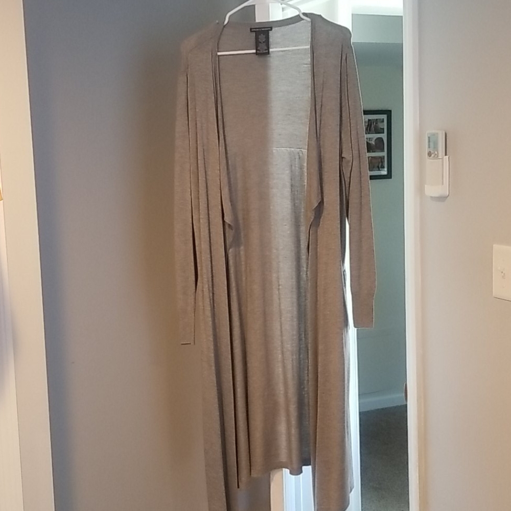 Gray waterfall duster cardigan